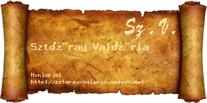 Sztáray Valéria névjegykártya